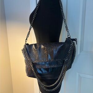 Navy blue Chain-Trim Shoulder Bag - Women